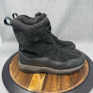 LL Bean Primaloft Men’s 9 Black Suede 200 Gram Insulated Boots Winter Warm Snow